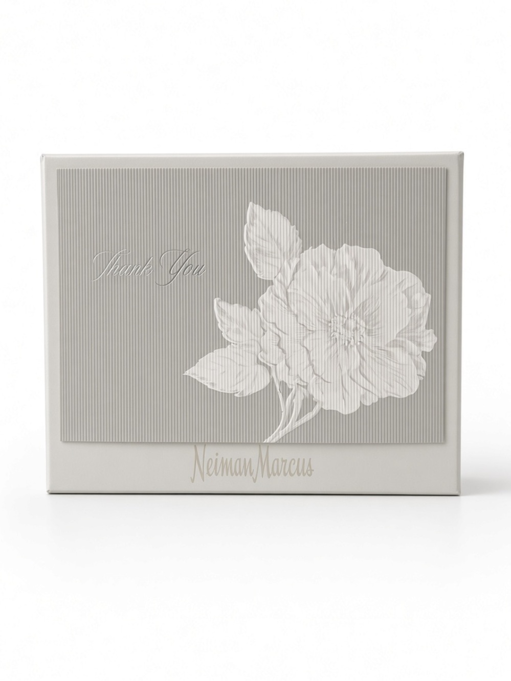 Neiman Marcus “Thank You” Cards 14 Notecards & Envelopes Floral Gray NEW